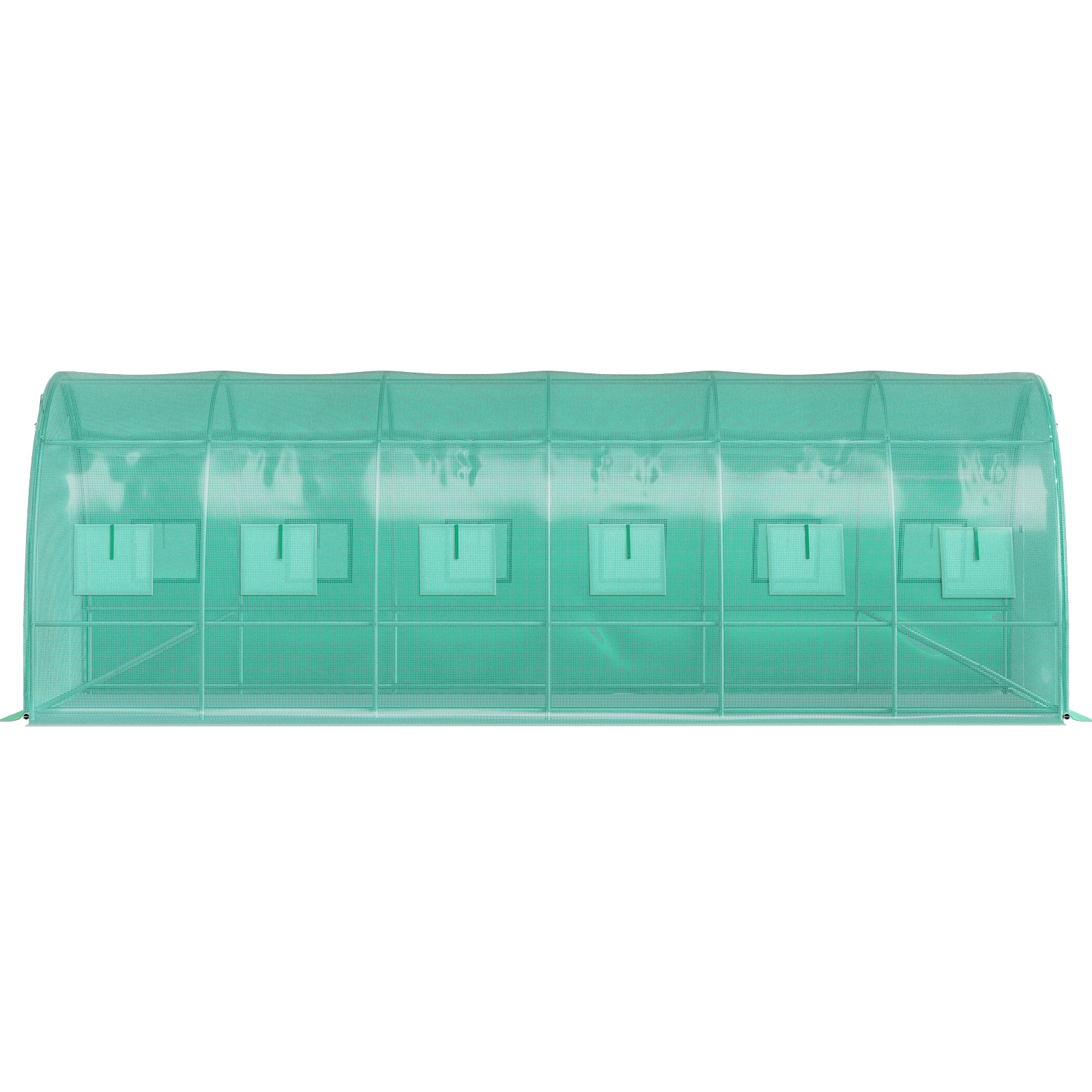 Walk-in Tunnel Greenhouse, 20 X 10 X 7 Ft Portable Plant Hot House W/ Galvanized Steel Hoops, 3 Top Beams, Diagonal Poles, 2 Zippered Doors & 12 Roll-up Windows, Green_maomaolike.com